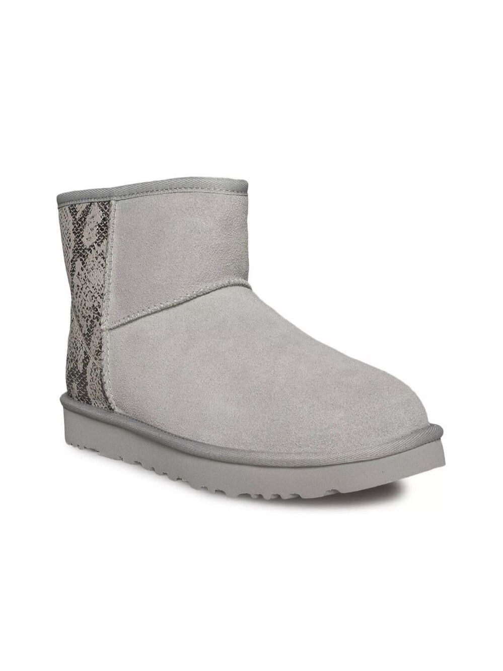 UGG CLASSIC MINI METALLIC SNAKE BOOT SILVER/GRAY